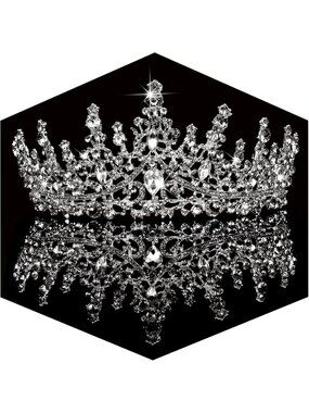 Women's Silver Crystal Tiara Crown For Bride Princess Prom Pageant Headpiece